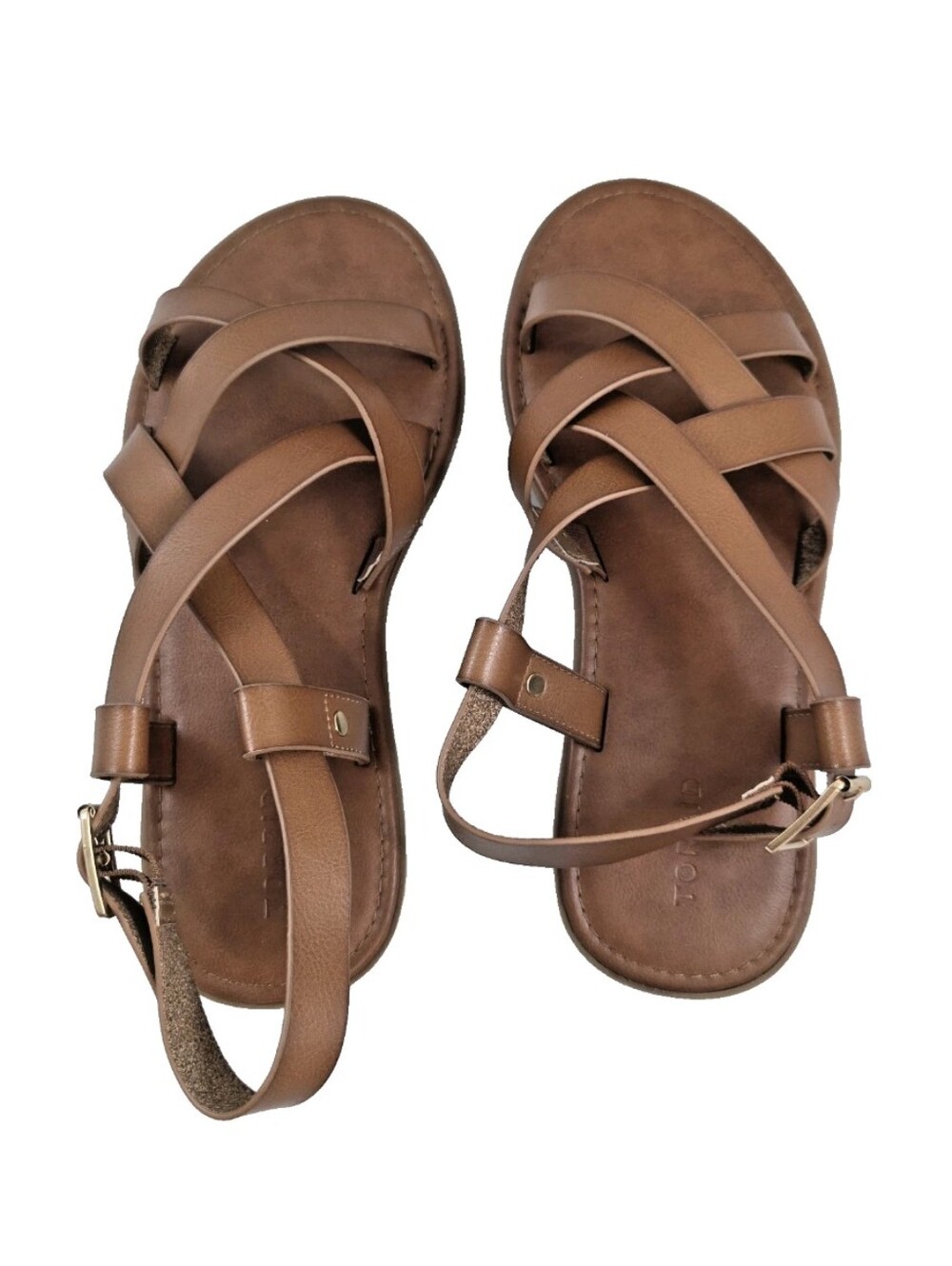 NEW Torrid Strappy Gladiator Sandals Shoes Women's Size 12WW Cognac NWOB NWOT - Picture 4 of 13